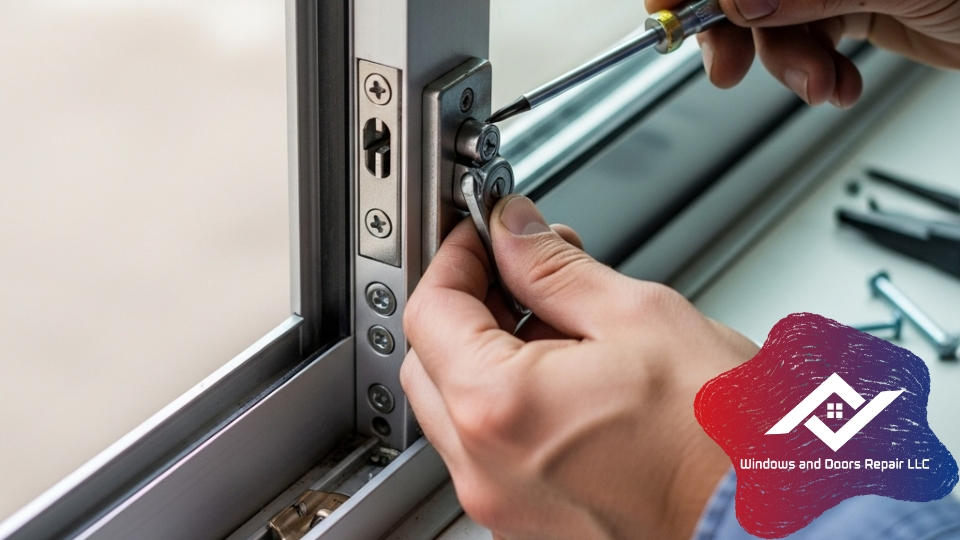 Houston sliding glass door repair kit with cleaning tools.